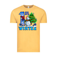 Vintage Mustard first winter with snowman Vintage Tee - AdoDesignShop