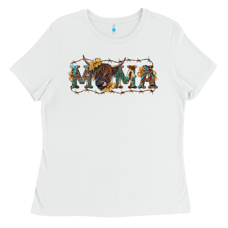 Mama With Highland Cow Ladies Tee by RanaPortraitStore | Teevron