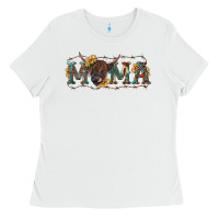 White Mama with highland cow Ladies Tee - RanaPortraitStore