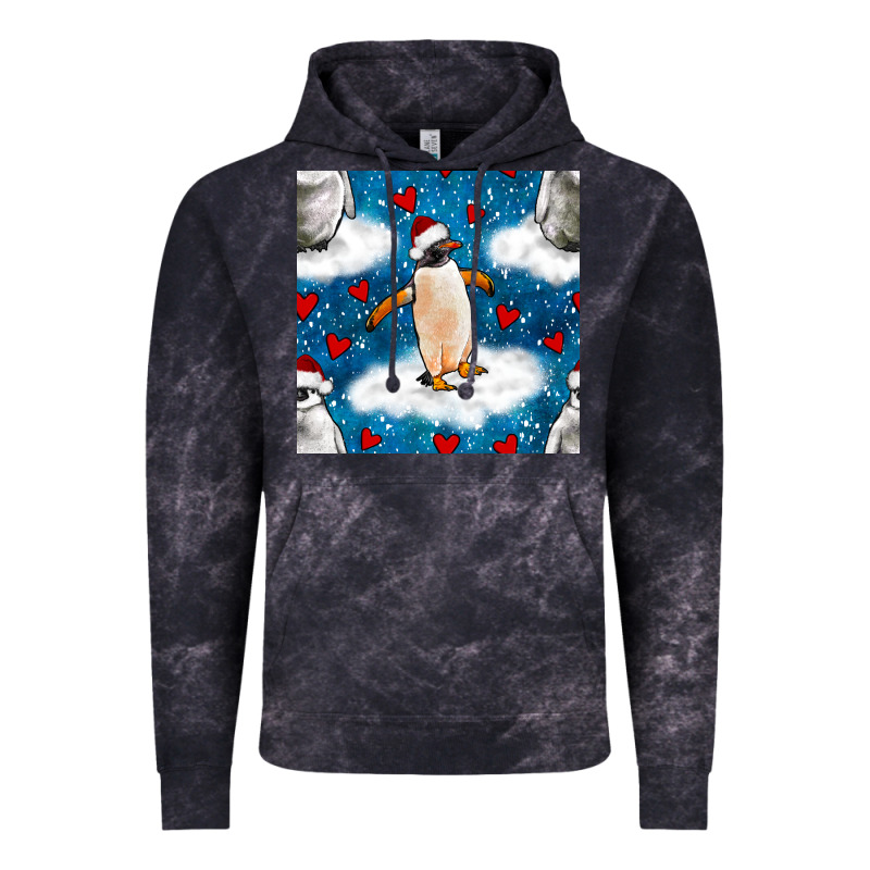 Christmas Penguin And Heart Seamless Pattern Vintage Hoodie by BundleAndBundleShop | Teevron