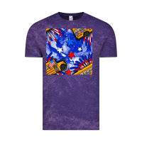 Cloud Purple 4th of july school bus seamless pattern Vintage Tee - BundleAndBundleShop
