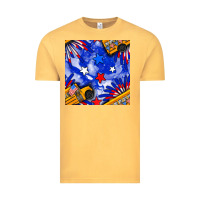Vintage Mustard 4th of july school bus seamless pattern Vintage Tee - BundleAndBundleShop