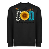 Black with god all things are possible Heavyweight Sweatshirt - Artiststas