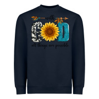 Navy with god all things are possible Heavyweight Sweatshirt - Artiststas
