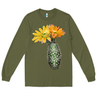 Army Green texas rainbow cactus Long Sleeve Tee - LillyAllenDesigns