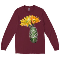 Burgundy texas rainbow cactus Long Sleeve Tee - LillyAllenDesigns