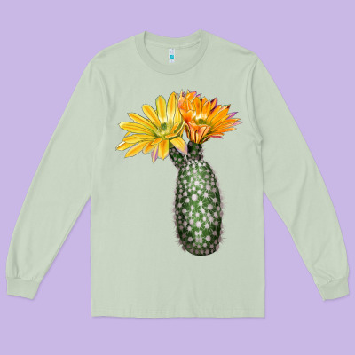 Texas Rainbow Cactus Long Sleeve Tee Designed By Lillyallendesigns