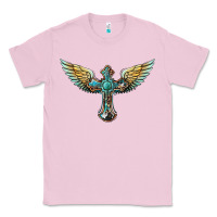 Bubblegum Pink western cross wings Classic Tee - BarkalooDesign