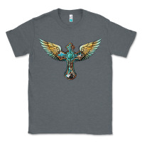 Charcoal Heather western cross wings Classic Tee - BarkalooDesign
