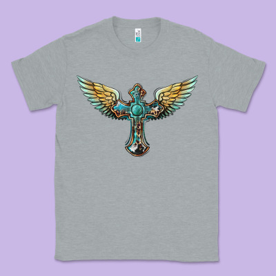 Western Cross Wings Classic Tee Designed By Barkaloodesign