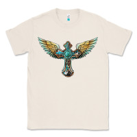 Natural western cross wings Classic Tee - BarkalooDesign