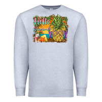 Heather Grey hello summer pineapple Premium Sweatshirt - BarkalooDesign