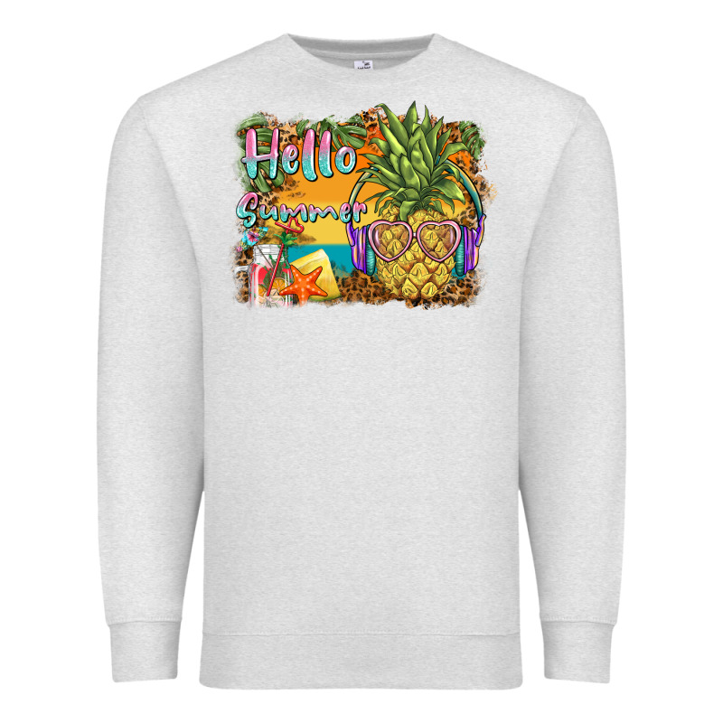 Hello Summer Pineapple Premium Sweatshirt by BarkalooDesign | Teevron