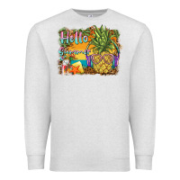 Oatmeal Heather hello summer pineapple Premium Sweatshirt - BarkalooDesign