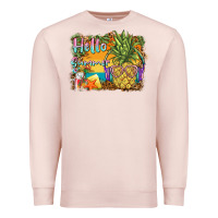 Pale Pink hello summer pineapple Premium Sweatshirt - BarkalooDesign