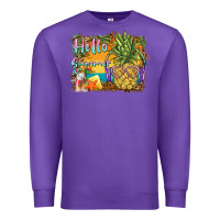 Purple hello summer pineapple Premium Sweatshirt - BarkalooDesign