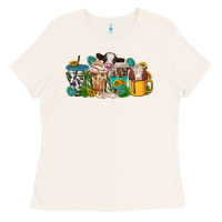 Bone western cow coffee cup Ladies Tee - texasbilliewilder