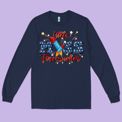Little Miss Firecracker Long Sleeve Tee Designed By Jahusdesignshop