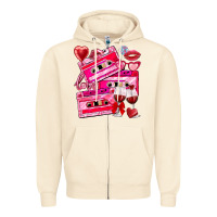 Sandshell valentines day cassette Zipper Hoodie - NancyCooperArtShop