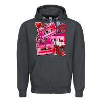 Smoke valentines day cassette Zipper Hoodie - NancyCooperArtShop