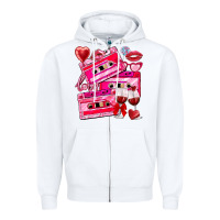 White valentines day cassette Zipper Hoodie - NancyCooperArtShop