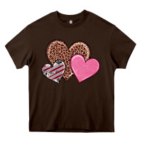 Chocolate Brown valentine's day hearts Heavy Core Tee - RanaPortraitStore