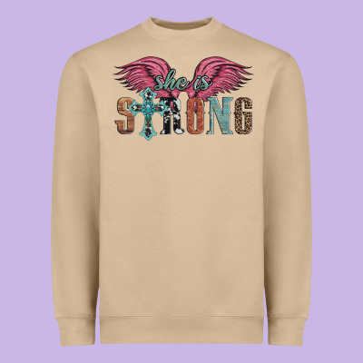 She Is Strong Heavyweight Sweatshirt Designed By Artiststas