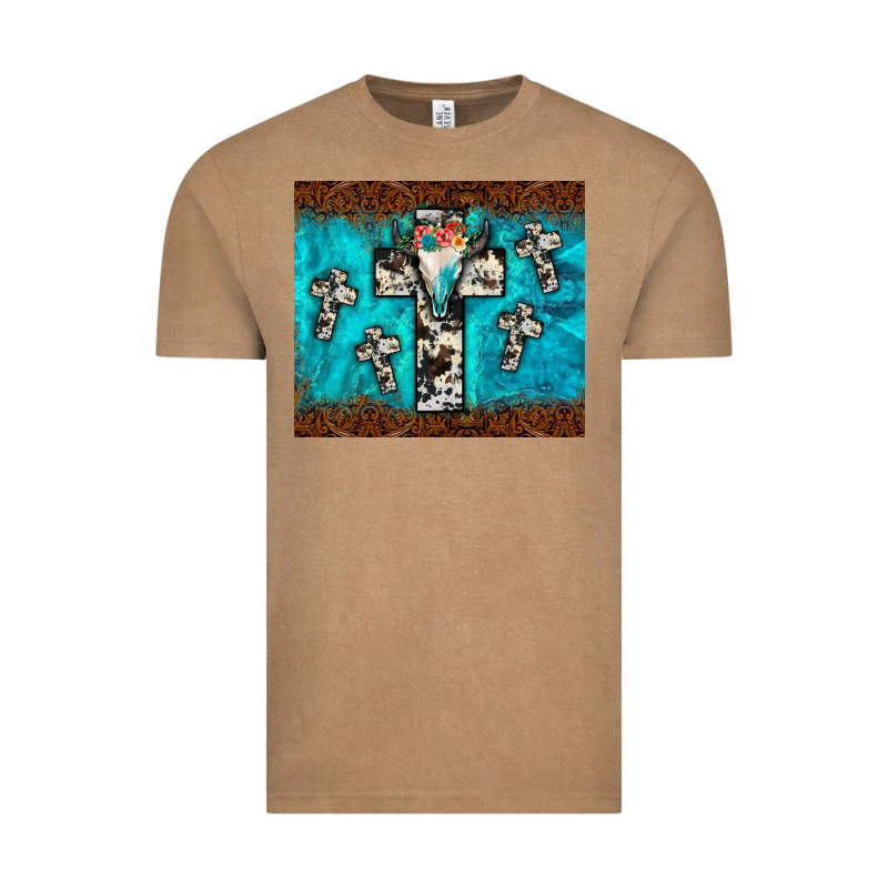 Bull Skull Cross Tumbler Vintage Tee by JahusDesignShop | Teevron