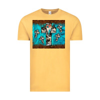 Vintage Mustard bull skull cross tumbler Vintage Tee - JahusDesignShop