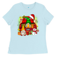 Baby Blue christmas gnome truck Ladies Tee - Zillion Design Studio