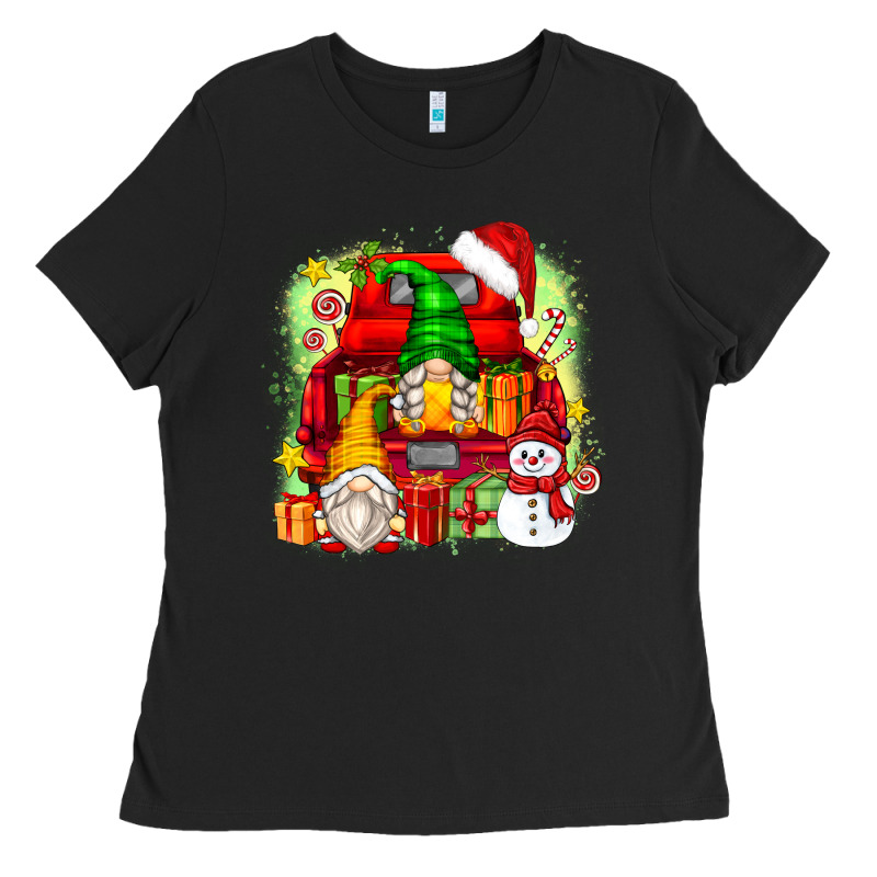 Christmas Gnome Truck Ladies Tee by Zillion Design Studio | Teevron