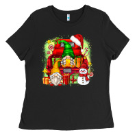 Black christmas gnome truck Ladies Tee - Zillion Design Studio