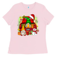 Bubblegum Pink christmas gnome truck Ladies Tee - Zillion Design Studio