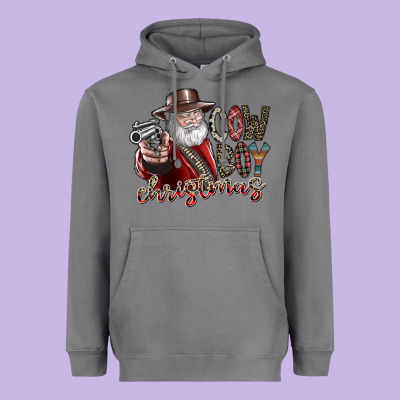 Cowboy Christmas Heavyweight Hoodie Designed By Sublimationcraftshop