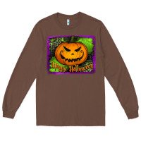 Chestnut Happy Halloween Pumpkin Long Sleeve Tee - Jasminsmagicworld