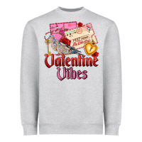 Heather Grey valentine vibes Heavyweight Sweatshirt - AdoDesignShop