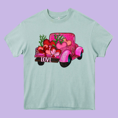 Heavy Core Tee valentine's day heart cactus truck