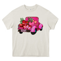 Cream valentine's day heart cactus truck Heavy Core Tee - RanaPortraitStore