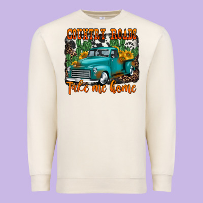 Country Roads Take Me Home Old Western Truck Premium Sweatshirt Designed By Jasminsmagicworld