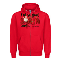 Red i m so good santa came twice Zipper Hoodie - MaliasSmallBusiness