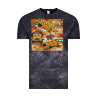 Cloud Black fall school bus seamless pattern Vintage Tee - BundleAndBundleShop