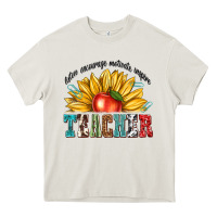 Teacher With Sunflower Heavy Core Tee | Teevron