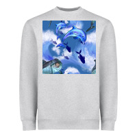 Heather Grey dolphins Heavyweight Sweatshirt - BundleAndBundleShop