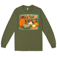 Army Green It's Fall y'all pumpkins halloween and sunflowers Long Sleeve Tee - Jasminsmagicworld