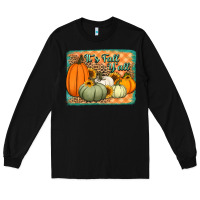 Black It's Fall y'all pumpkins halloween and sunflowers Long Sleeve Tee - Jasminsmagicworld