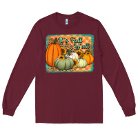 Burgundy It's Fall y'all pumpkins halloween and sunflowers Long Sleeve Tee - Jasminsmagicworld