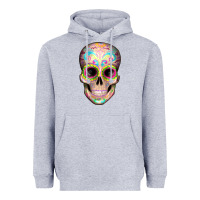 Heather Grey Mexican Skull Heavyweight Hoodie - Artiststas