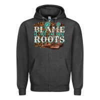 Charcoal Heather blame it all on my roots Zipper Hoodie - NancyCooperArtShop