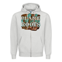 Dove Grey blame it all on my roots Zipper Hoodie - NancyCooperArtShop