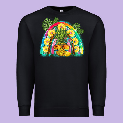 Pineapple Rainbow Premium Sweatshirt Designed By Barkaloodesign